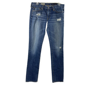 AG Adriano Goldschmied Jeans Womens Size 29R‎ Distress Skinny Straight Denim